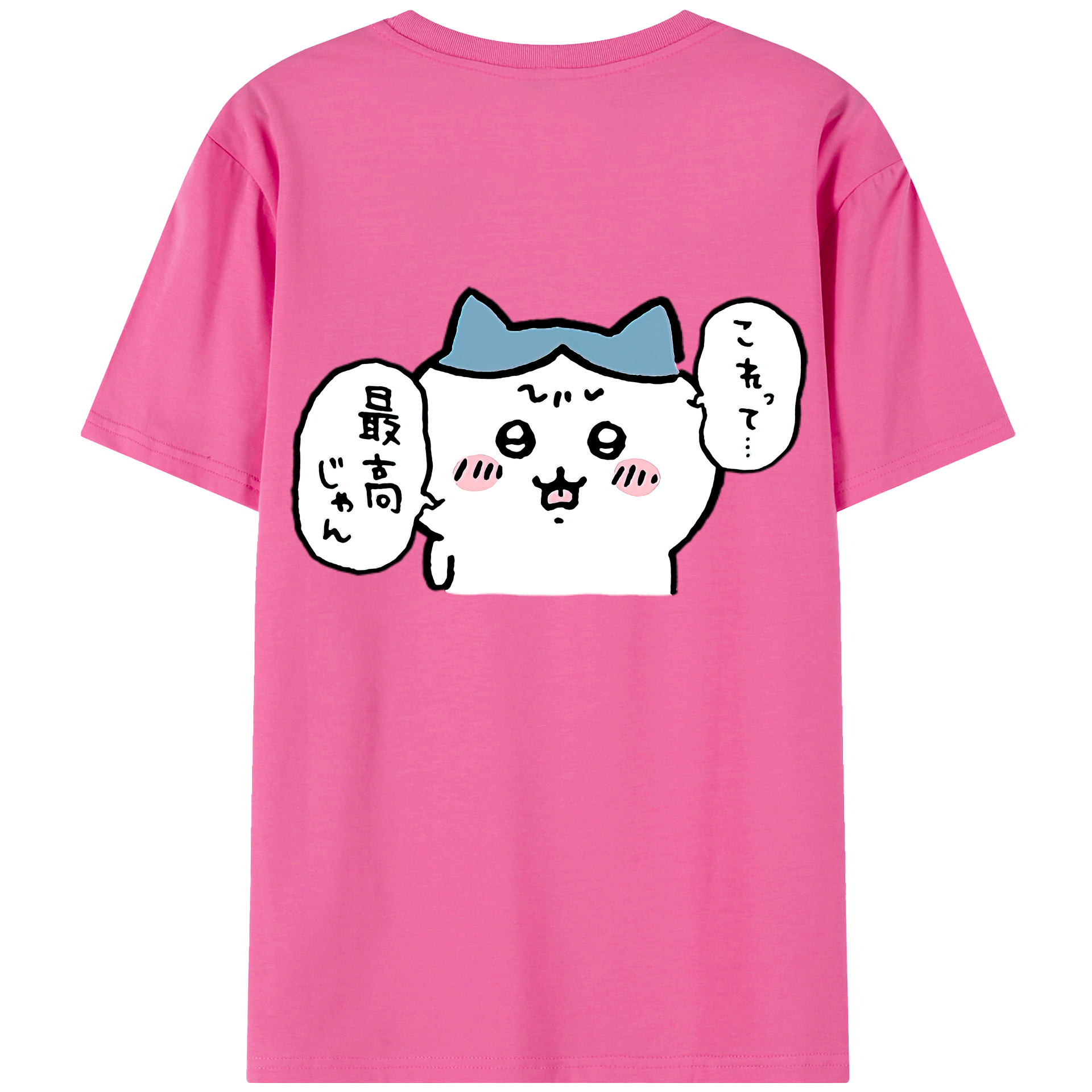（画像用） ちいかわ ハチワレ Chii-kawa hachiware レディース半袖Tシャツ(バックプリント)